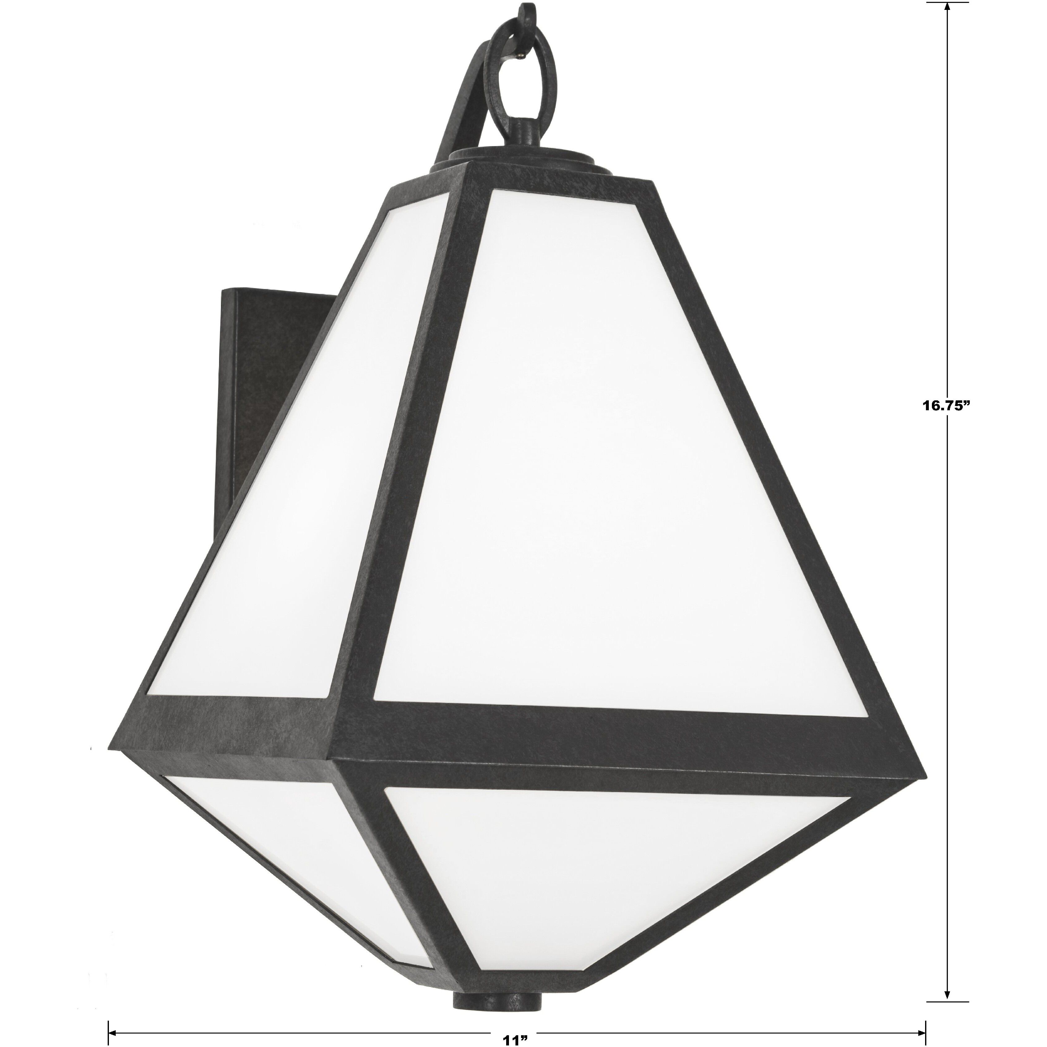 Glacier 2 Light 16.75 inch Black Charcoal Outdoor Sconce in White