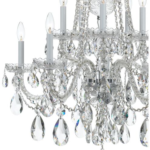 Traditional Crystal 10 Light 32 inch Polished Chrome Chandelier Ceiling Light in Clear Hand Cut