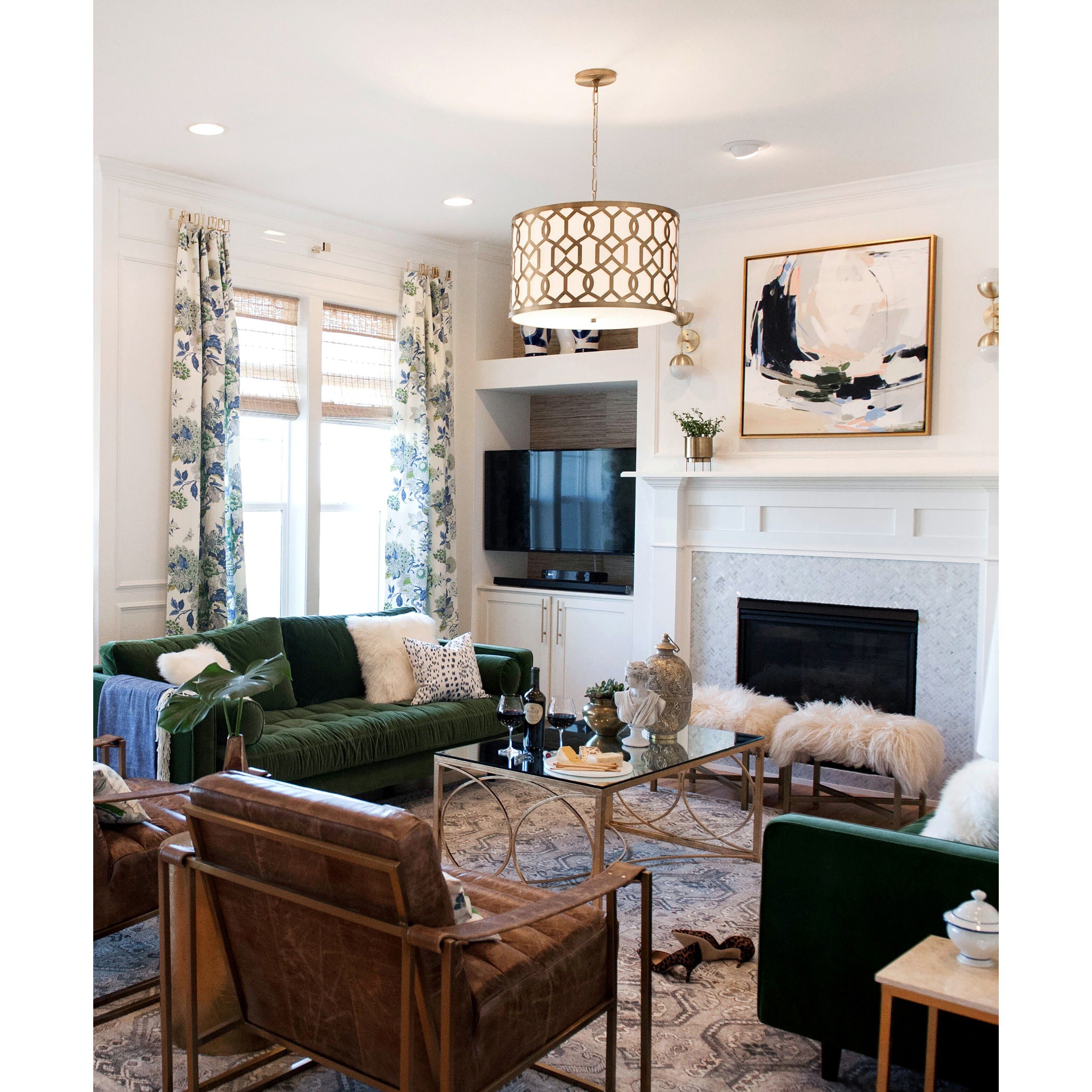 Jennings Pendant Ceiling Light in Aged Brass