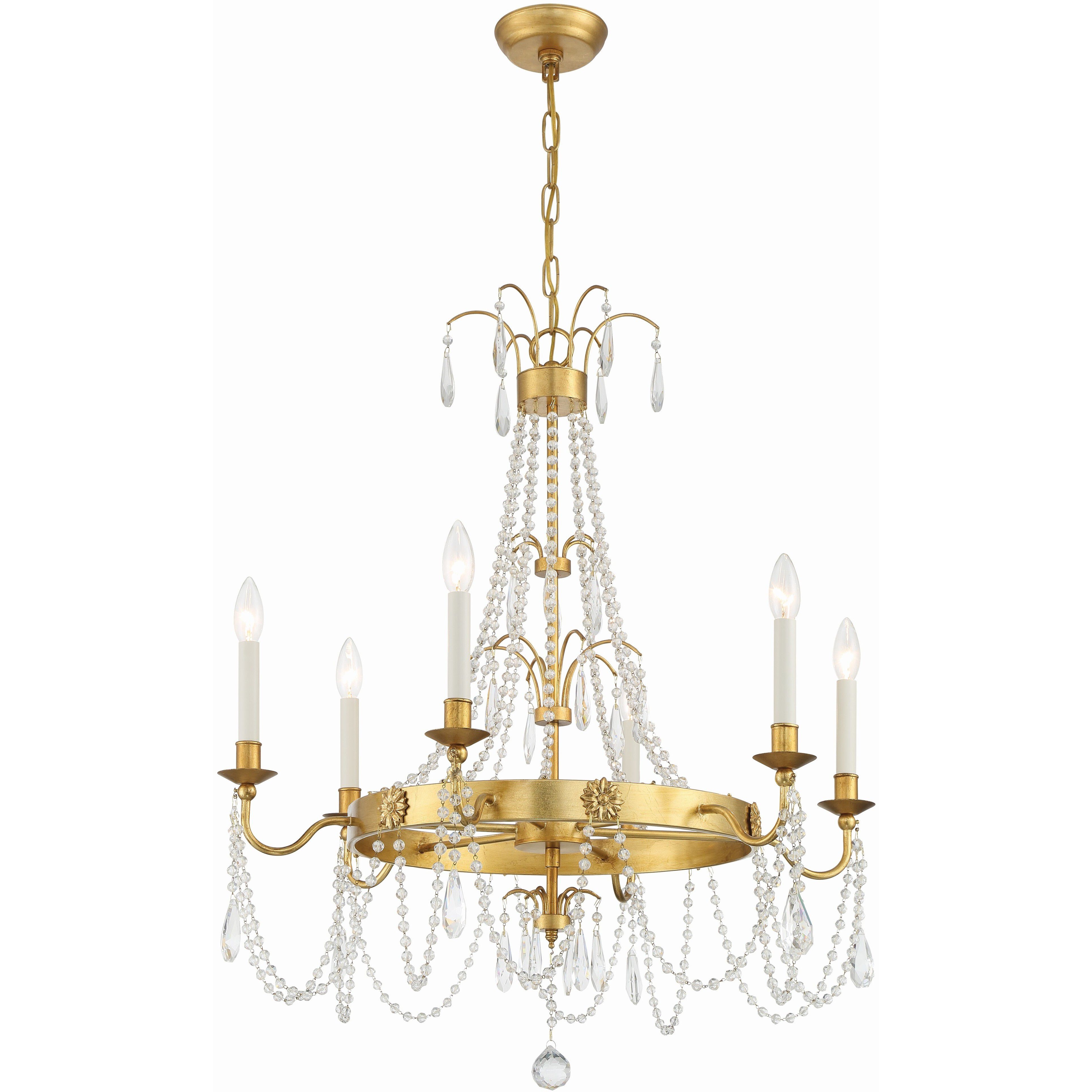 Maizey 6 Light 28 inch Antique Gold Chandelier Ceiling Light