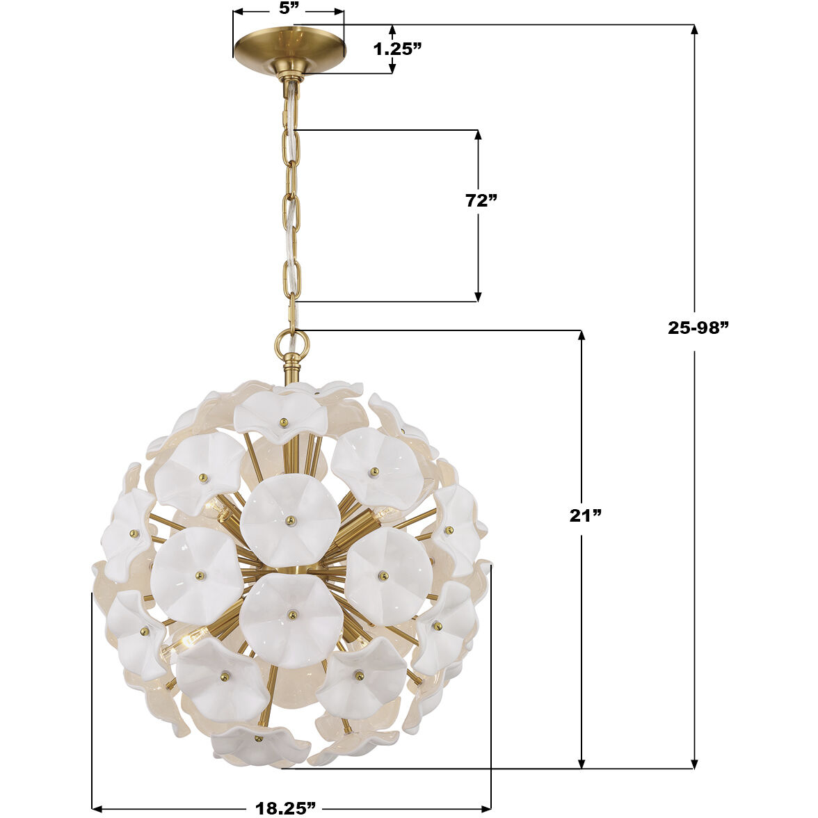 Esme 6 Light 18.25 inch Aged Brass Chandelier Ceiling Light