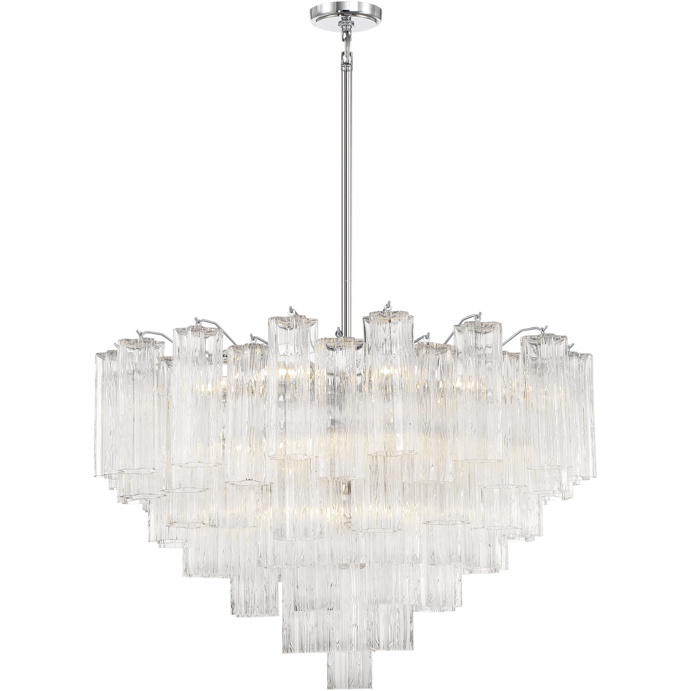 Addis 16 Light 32 inch Polished Chrome Chandelier Ceiling Light in Tronchi Glass Clear