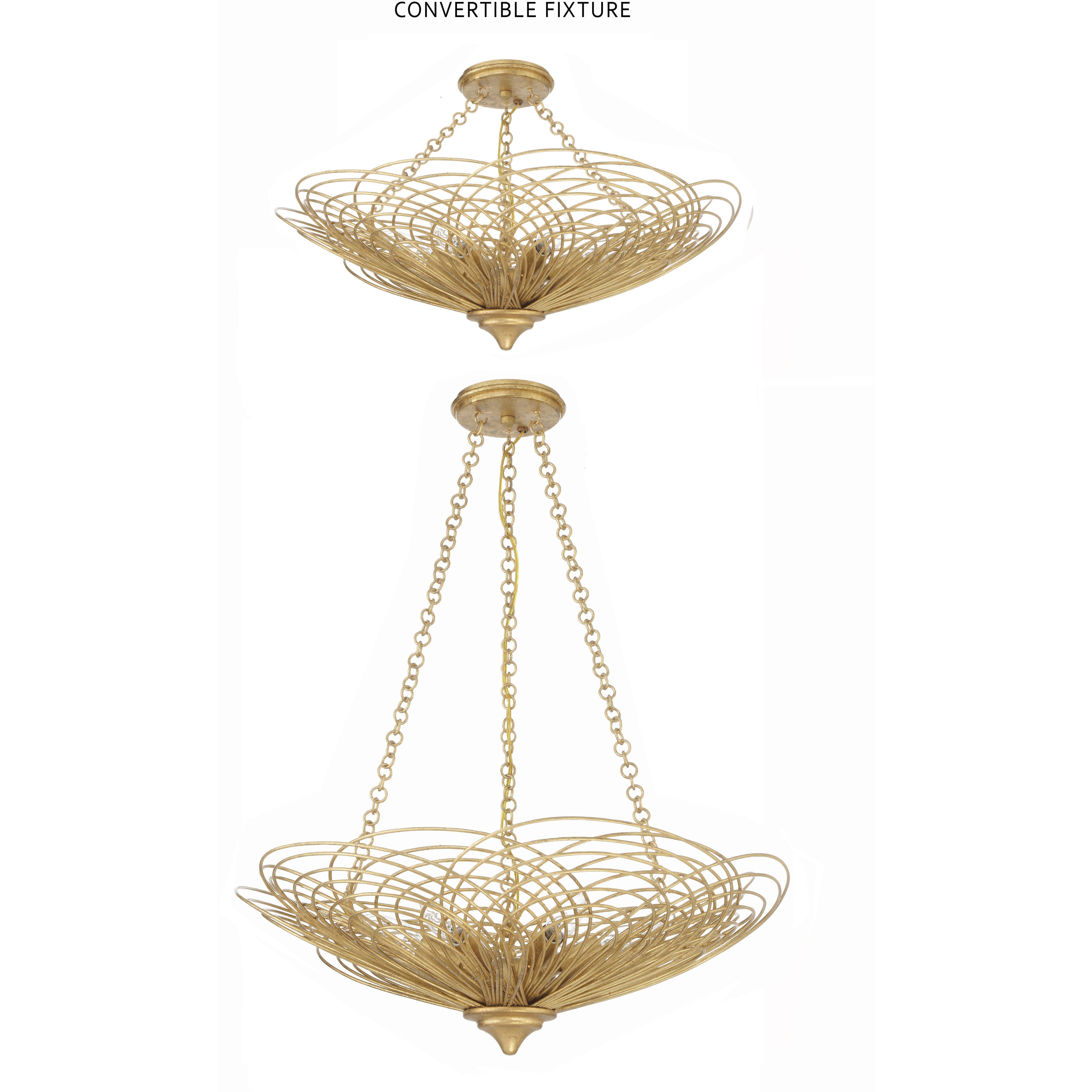Doral 6 Light 24 inch Renaissance Gold Chandelier Ceiling Light