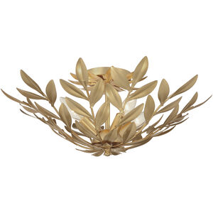 Broche 4 Light 20.75 inch Antique Gold Semi Flush Ceiling Light