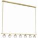 Aragon 7 Light 56 inch Soft Brass Linear Chandelier Ceiling Light