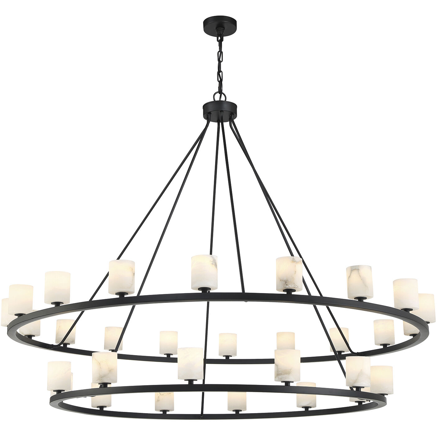 Aragon 30 Light 58.75 inch Matte Black Chandelier Ceiling Light