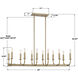Bailey 12 Light 42 inch Aged Brass Linear Chandelier Ceiling Light