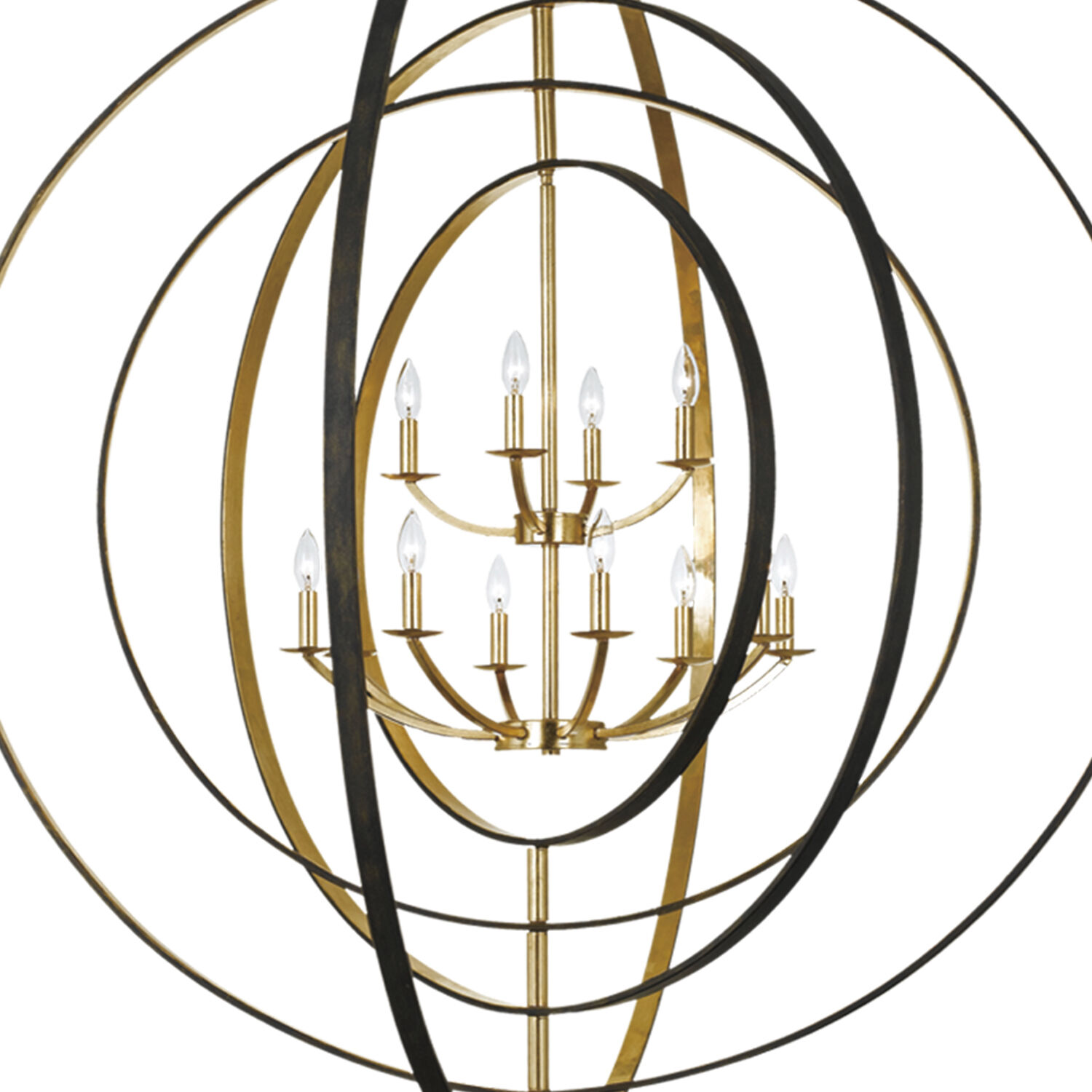 Luna 12 Light 60 inch English Bronze and Antique Gold Chandelier Ceiling Light