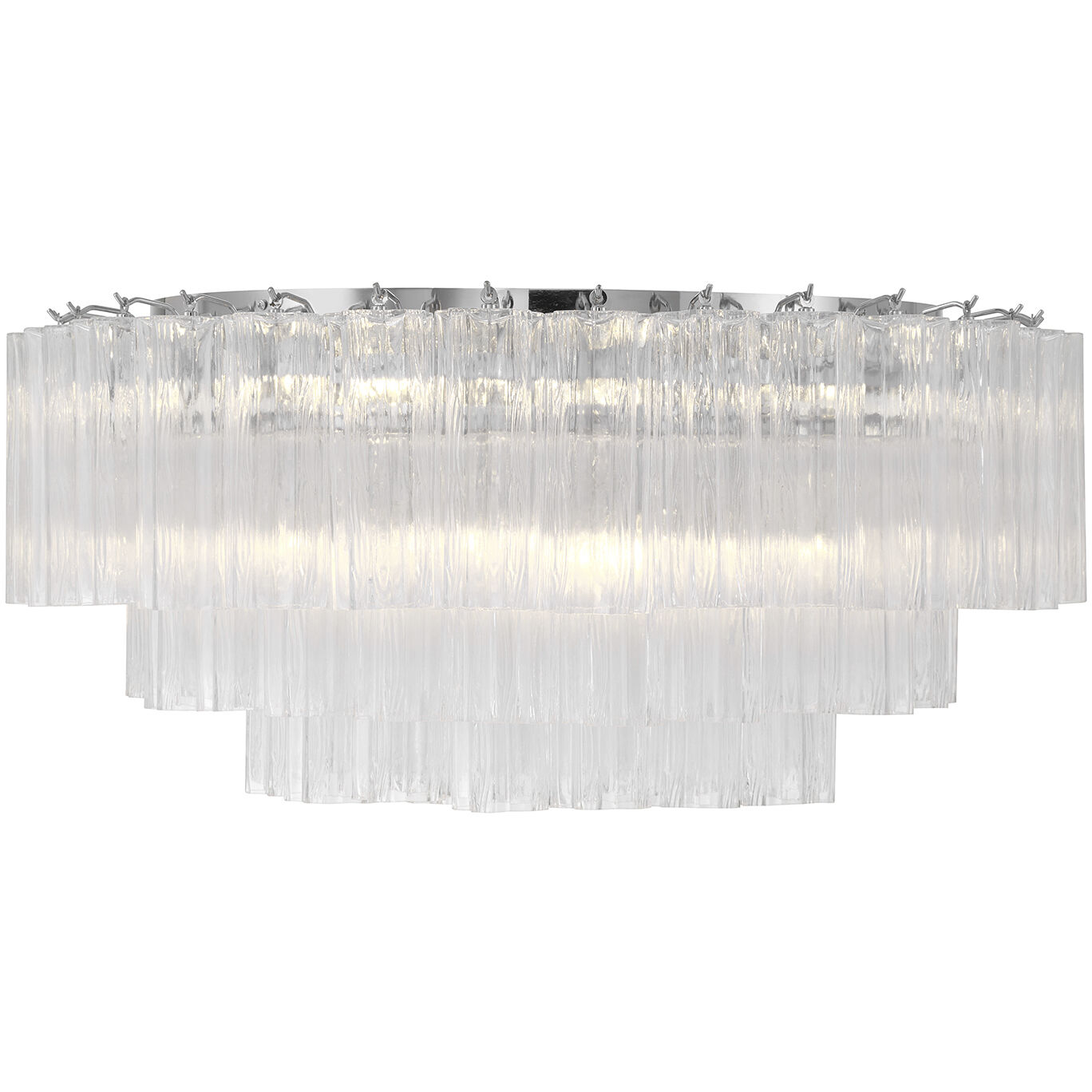 Addis 16 Light 32 inch Polished Chrome Flush Mount Ceiling Light in Tronchi Glass Clear
