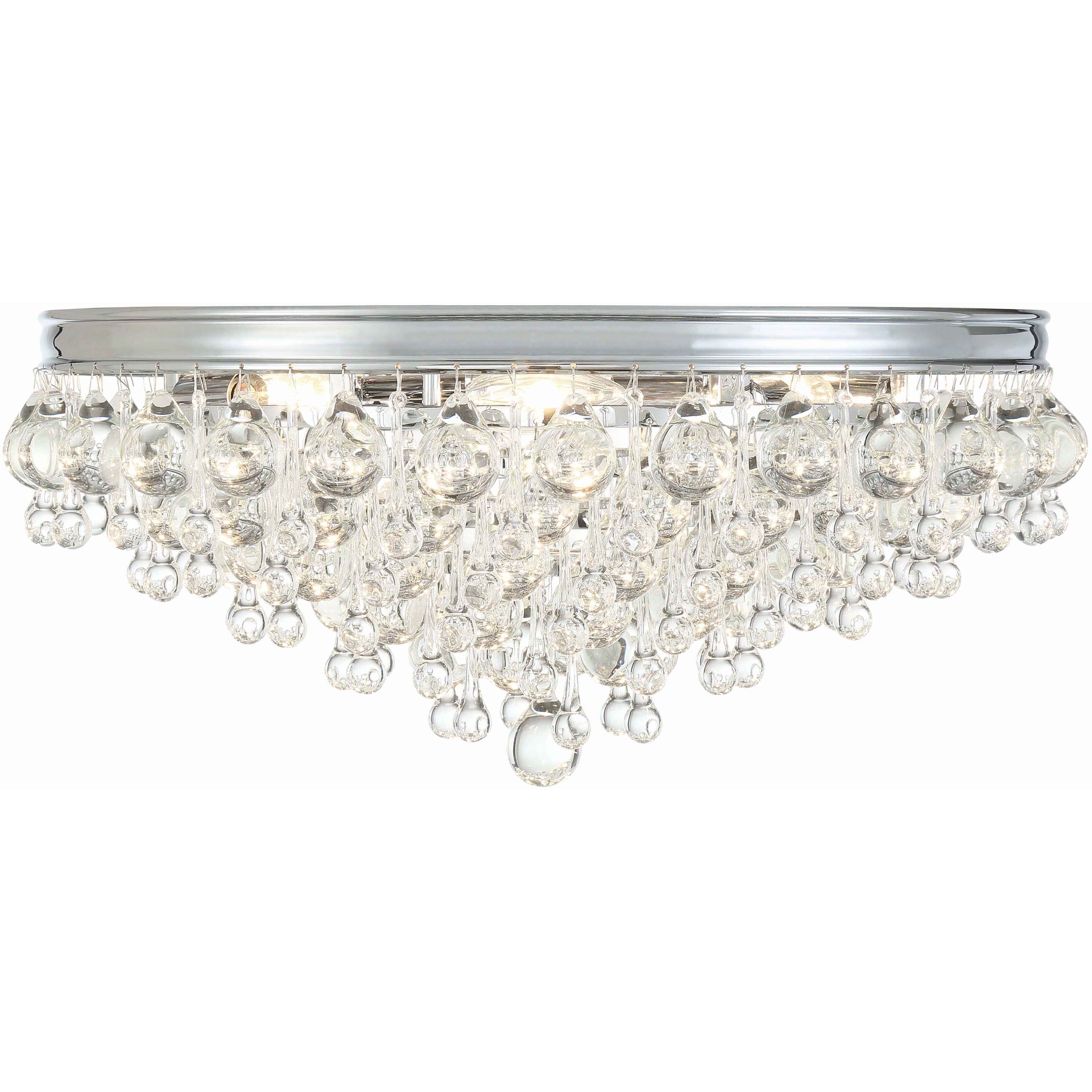 Calypso 6 Light 20 inch Polished Chrome Flush Ceiling Light