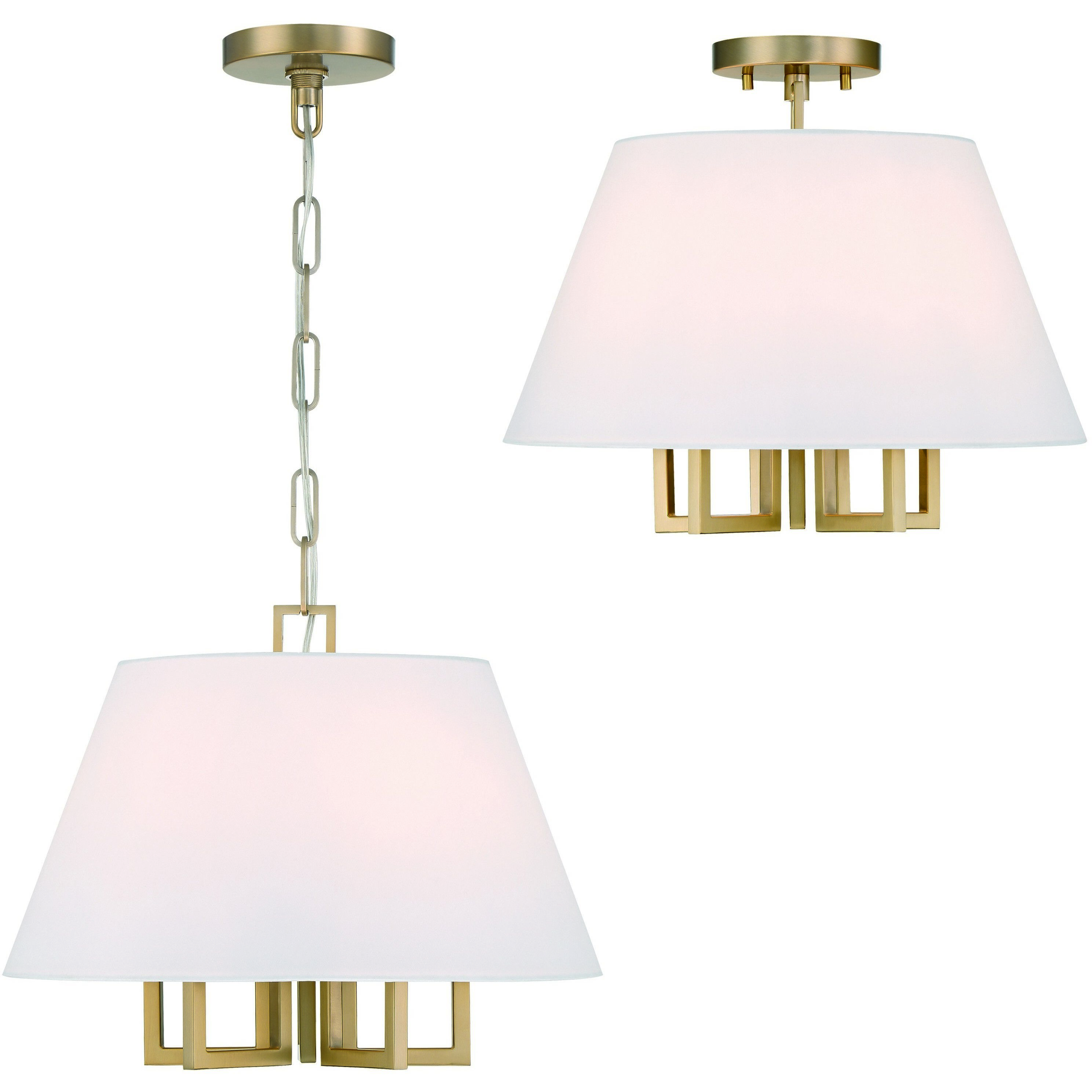 Westwood 5 Light 16 inch Vibrant Gold Semi Flush Ceiling Light