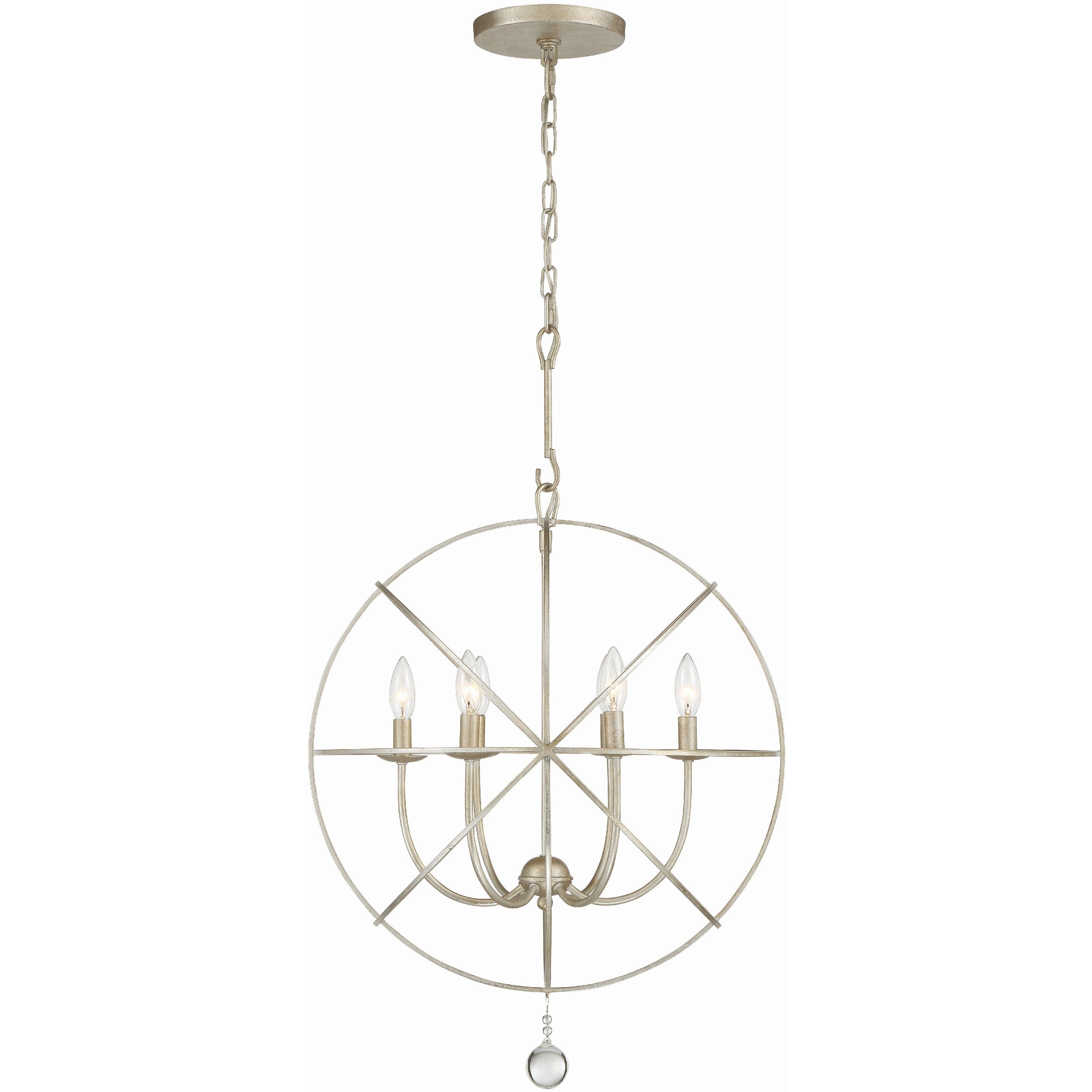 Solaris 6 Light 22.5 inch Olde Silver Chandelier Ceiling Light