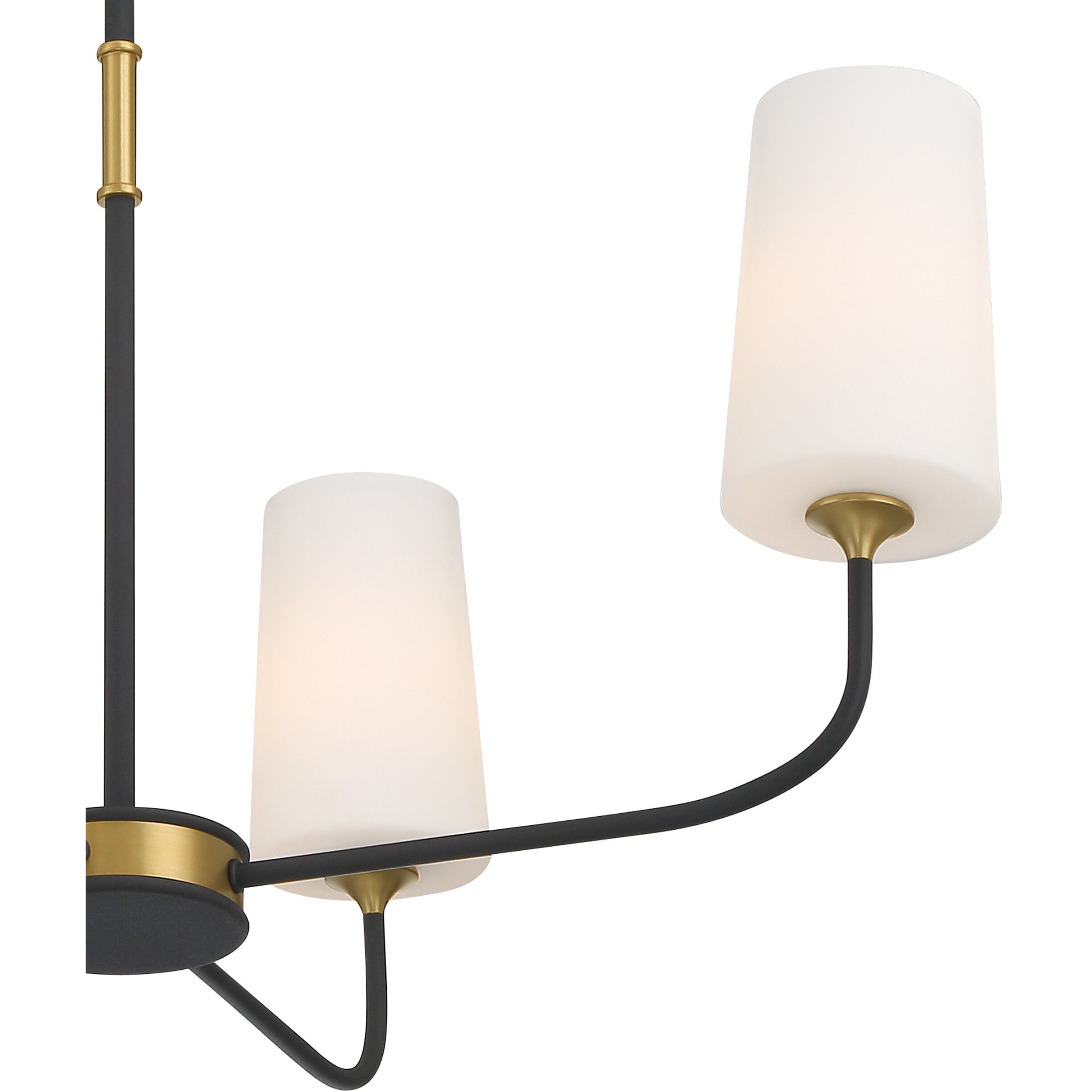 Niles 4 Light 29 inch Black Forged and Modern Gold Chandelier Ceiling Light