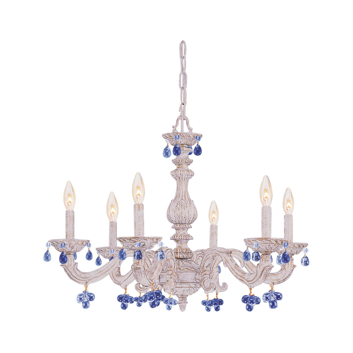 Paris Market 6 Light 28 inch Antique White Chandelier Ceiling Light
