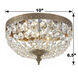 Waltham 2 Light 10 inch Olde Brass Flush Ceiling Light in Clear Italian