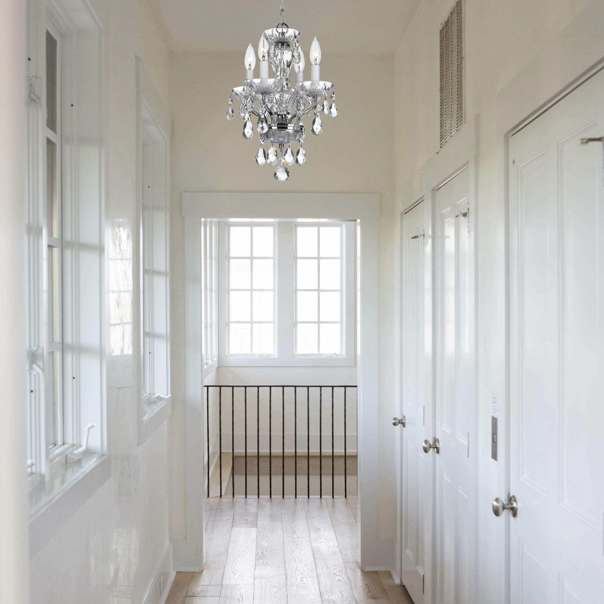 Welton 4 Light 11 inch Polished Chrome Mini Chandelier Ceiling Light in Clear Swarovski Strass