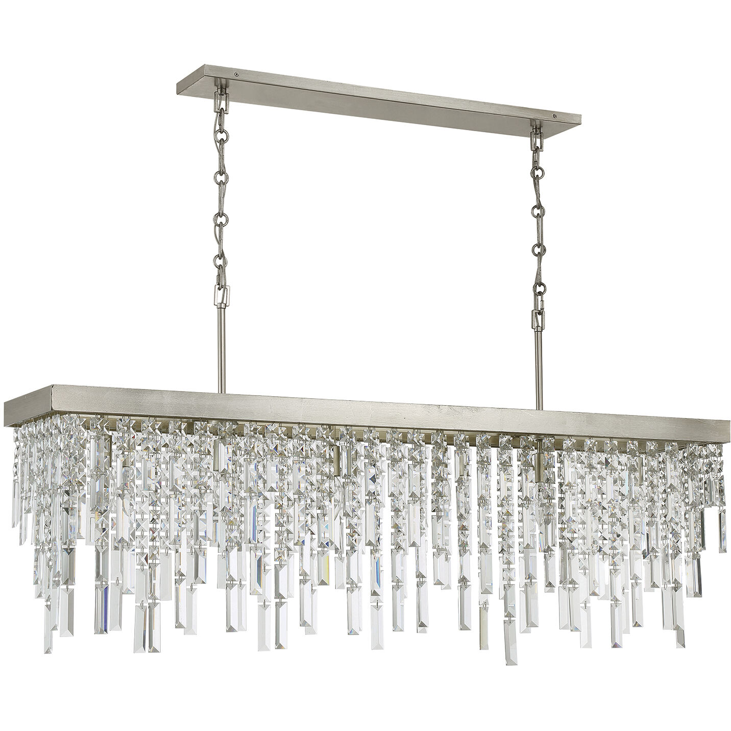 Winfield 6 Light 49 inch Antique Silver Linear Chandelier Ceiling Light