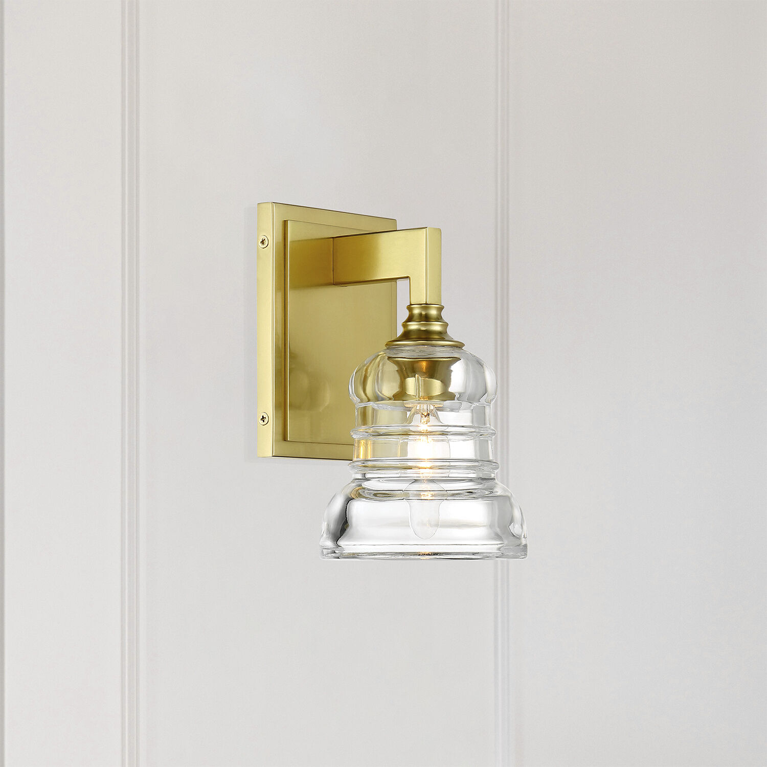 Gregory Bath Sconce Wall Light in Aged Brass