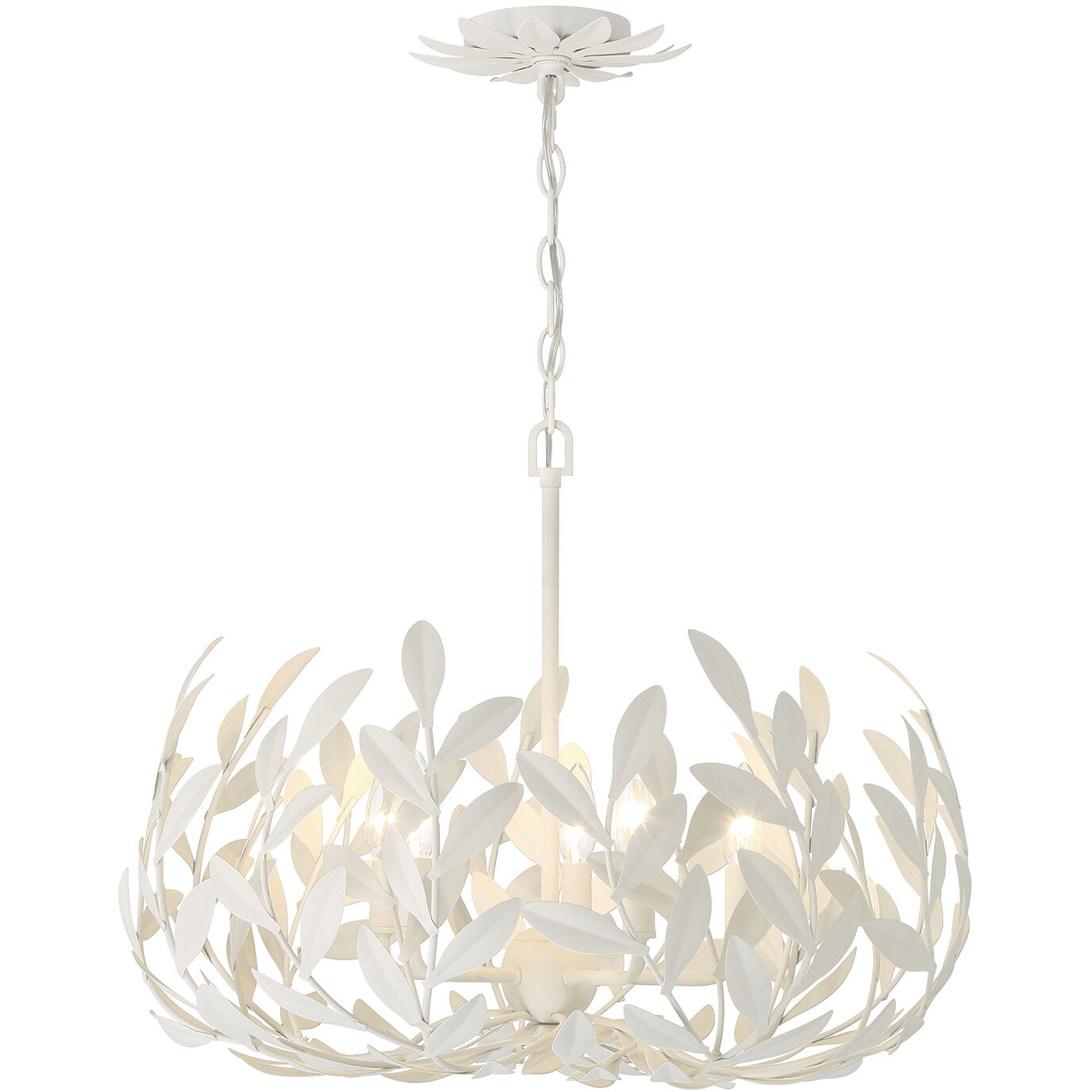 Broche 5 Light 23 inch Matte White Chandelier Ceiling Light