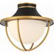 Atlas 2 Light 13.5 inch Matte Black and Textured Gold Outdoor Semi Flush