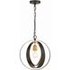 Luna 1 Light 12 inch English Bronze and Antique Gold Chandelier Ceiling Light