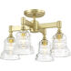 Gregory 4 Light 17.25 inch Aged Brass Semi Flush Ceiling Light