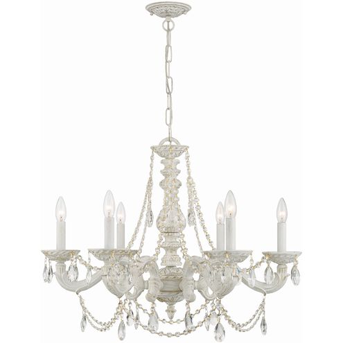 Paris Market 6 Light 28 inch Antique White Chandelier Ceiling Light in Clear Italian