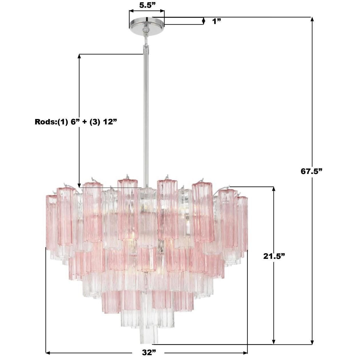 Addis 16 Light 32 inch Polished Chrome Chandelier Ceiling Light in Spring