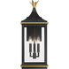 Simpson Wall Sconce Wall Light in Matte Black and Textured Gold