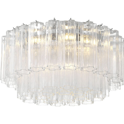 Addis 7 Light 22.25 inch Polished Chrome Flush Mount Ceiling Light in Tronchi Glass Clear
