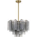 Addis 6 Light 19.75 inch Aged Brass Chandelier Ceiling Light in Tronchi Glass Smoke
