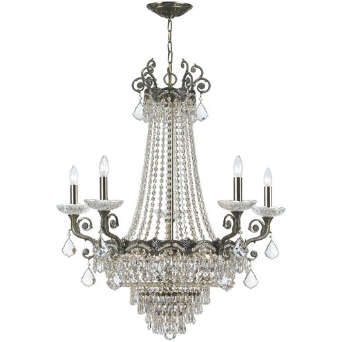 Majestic 11 Light 33 inch Historic Brass Chandelier Ceiling Light in Clear Hand Cut