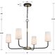 Niles 4 Light 34 inch Black Forged and Modern Gold Chandelier Ceiling Light