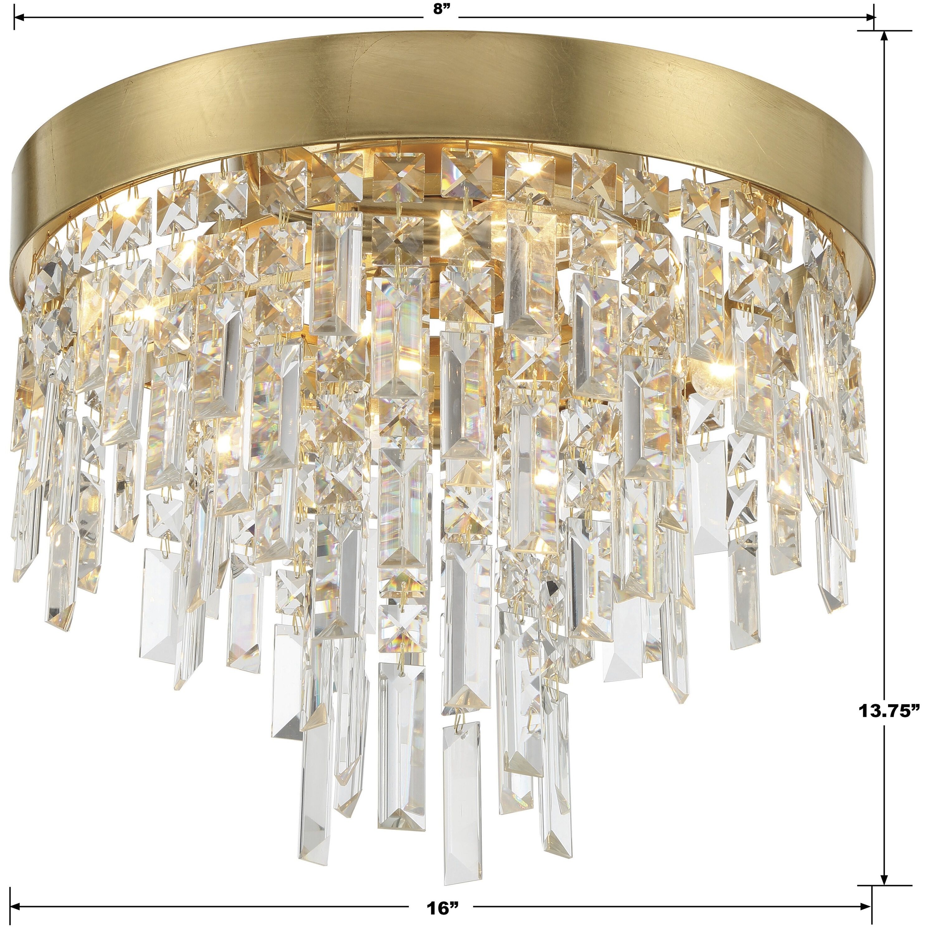 Winfield 4 Light 16 inch Antique Gold Flush Ceiling Light