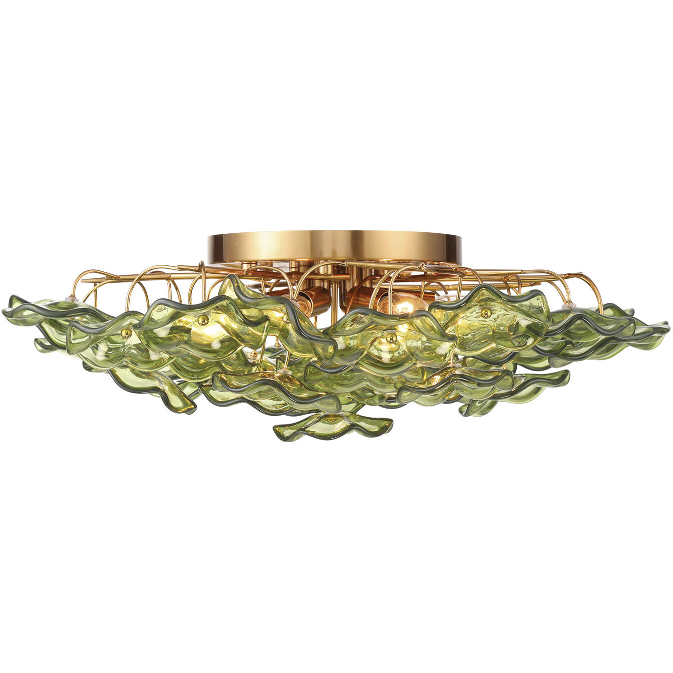 Esme 6 Light 22.5 inch Aged Brass Semi Flush Ceiling Light