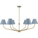 Xavier 6 Light 48 inch Vibrant Gold Chandelier Ceiling Light in Vibrant Gold and Blue