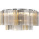 Addis 7 Light 22.25 inch Polished Chrome Flush Mount Ceiling Light in Tronchi Glass Autumn