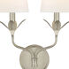 Broche Sconce Wall Light in Antique Silver