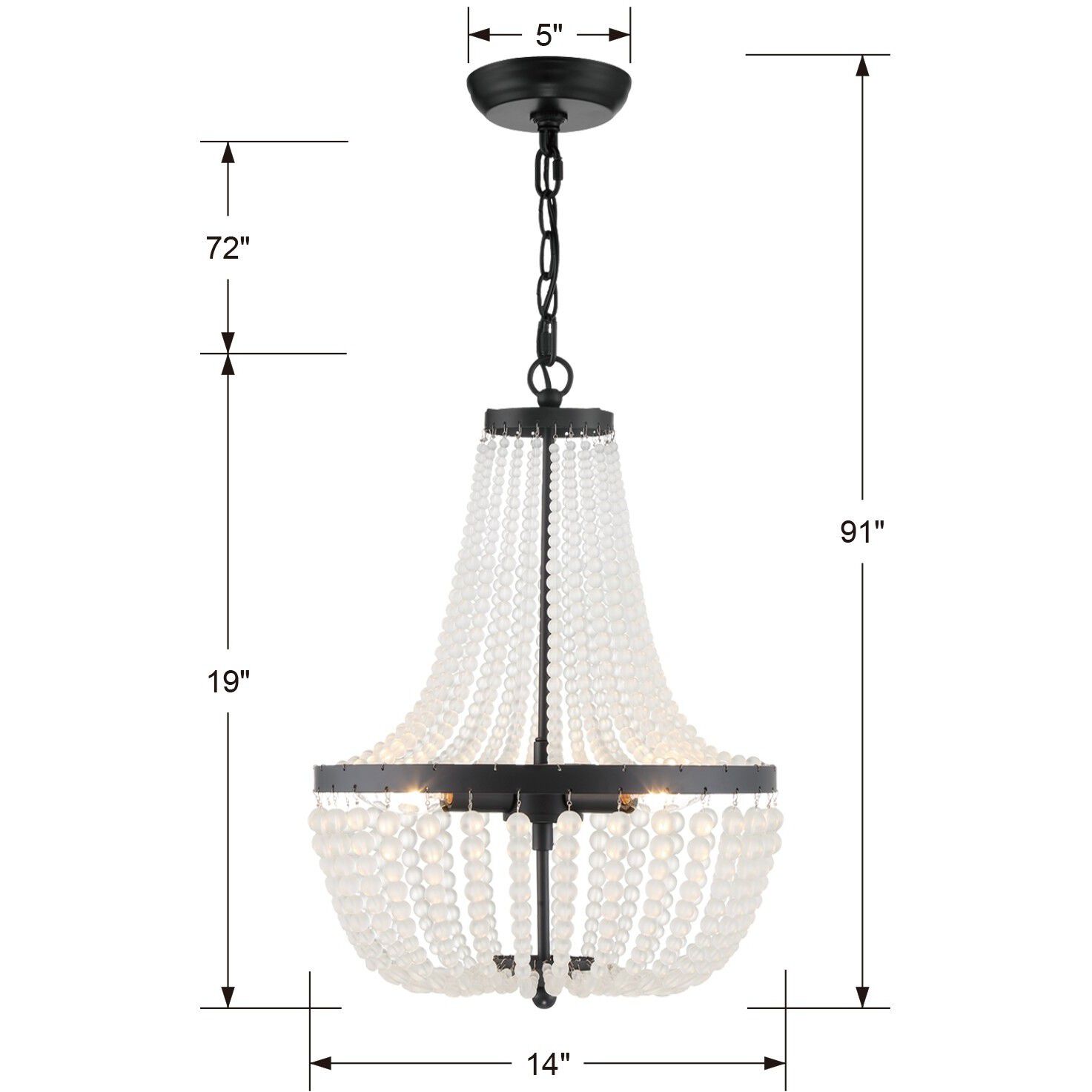 Rylee 3 Light 14 inch Matte Black Mini Chandelier Ceiling Light