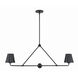 Xavier 2 Light 42 inch Matte Black Chandelier Ceiling Light