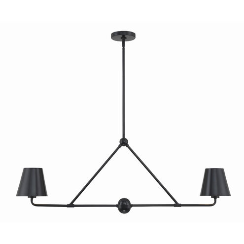 Xavier 2 Light 42 inch Matte Black Chandelier Ceiling Light