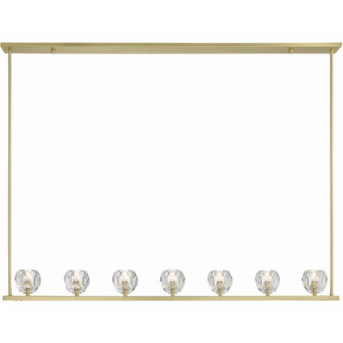 Aragon 7 Light 56 inch Soft Brass Chandelier Ceiling Light in Clear