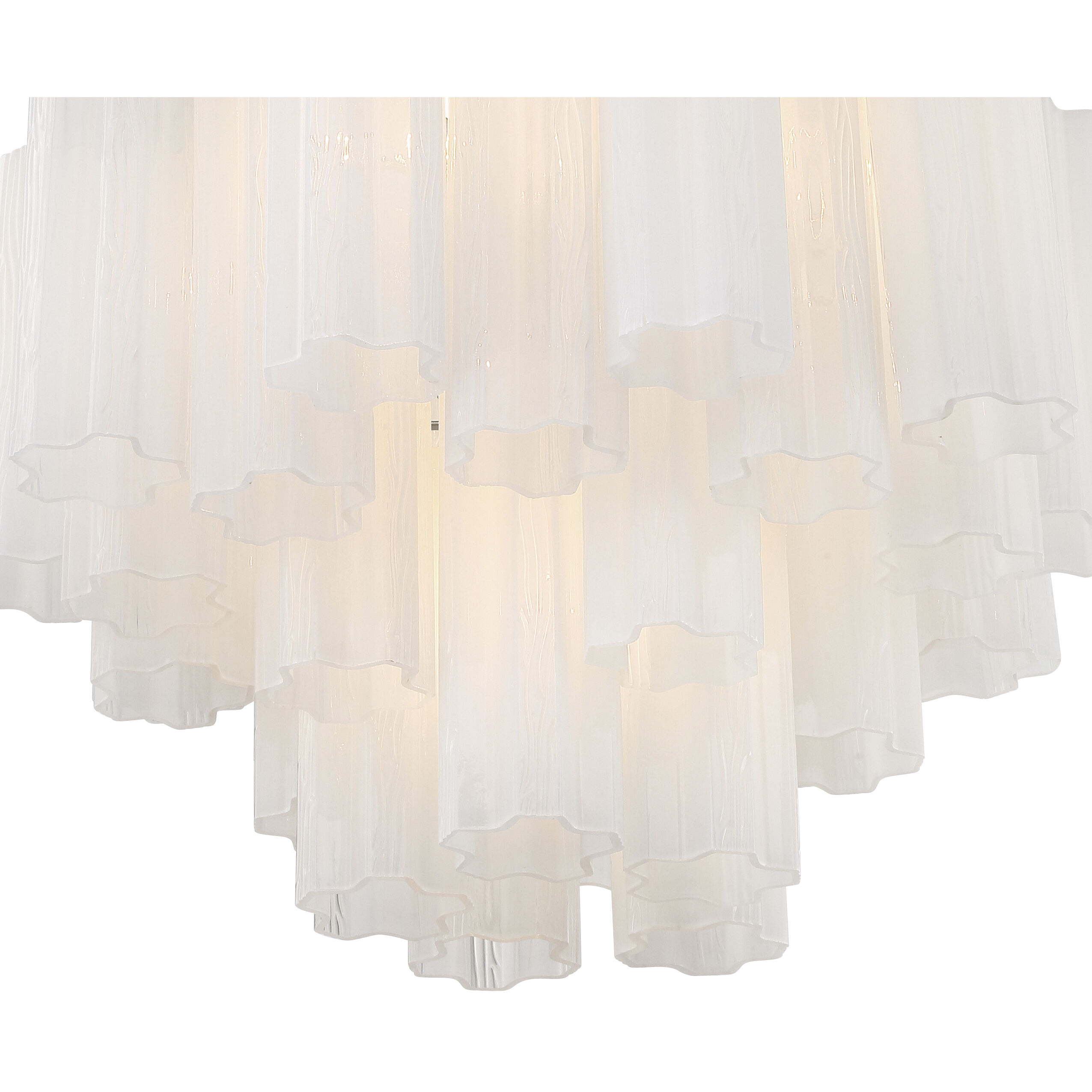 Addis 6 Light 19.75 inch Polished Chrome Chandelier Ceiling Light in Tronchi Glass White