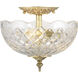Milton 2 Light 12 inch Olde Brass Semi Flush Ceiling Light