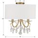 Othello 3 Light 14 inch Vibrant Gold Semi Flush Ceiling Light