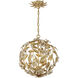 Marselle 4 Light 16.5 inch Antique Gold Mini Pendant Ceiling Light