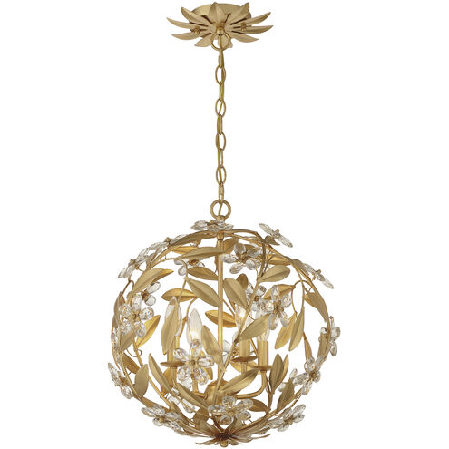Marselle 4 Light 16.5 inch Antique Gold Mini Pendant Ceiling Light