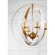 Luna 6 Light 21 inch Matte White and Antique Gold Chandelier Ceiling Light