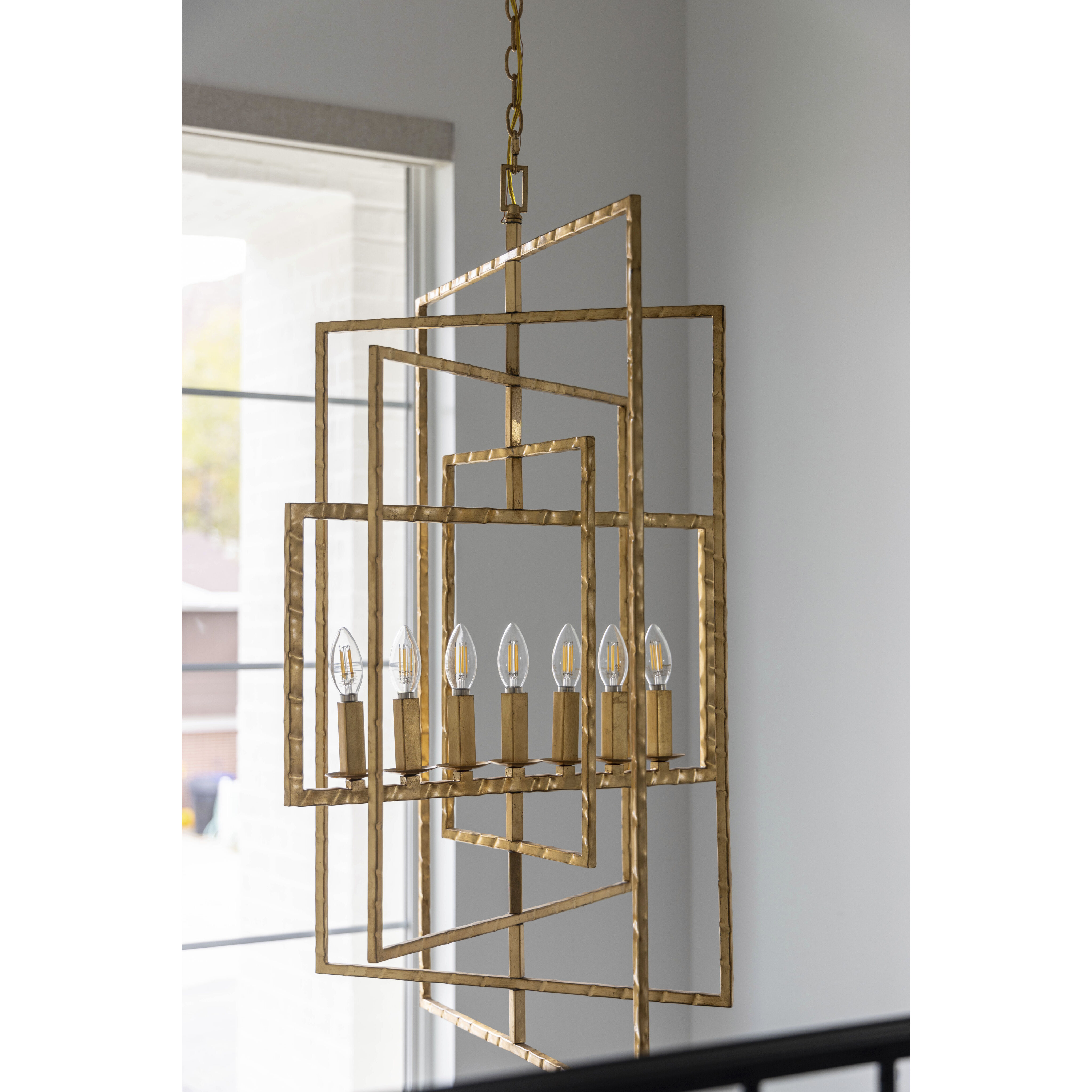 Capri 7 Light 24 inch Antique Gold Lantern Chandelier Ceiling Light