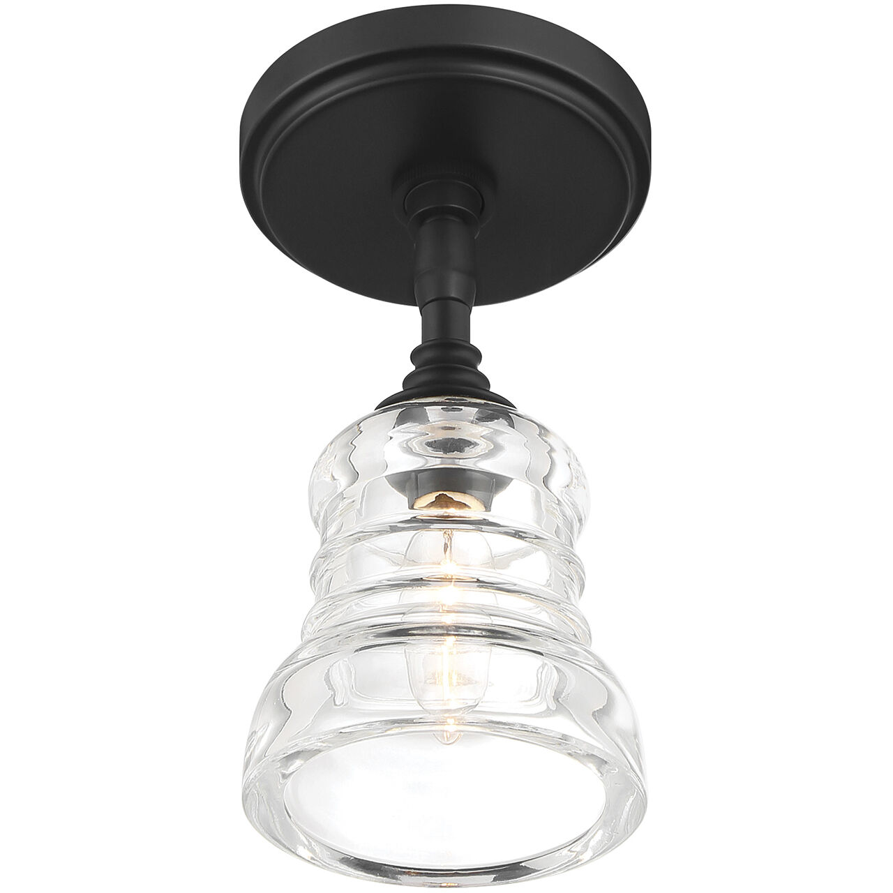 Gregory 1 Light 5 inch Matte Black Semi Flush Ceiling Light